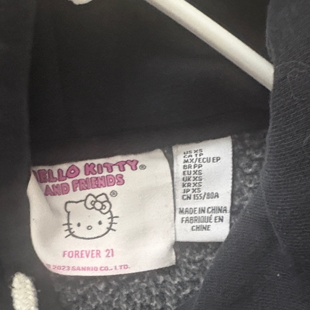 Hello Kitty Black Cropped Hoodie - Picture 6 of 10